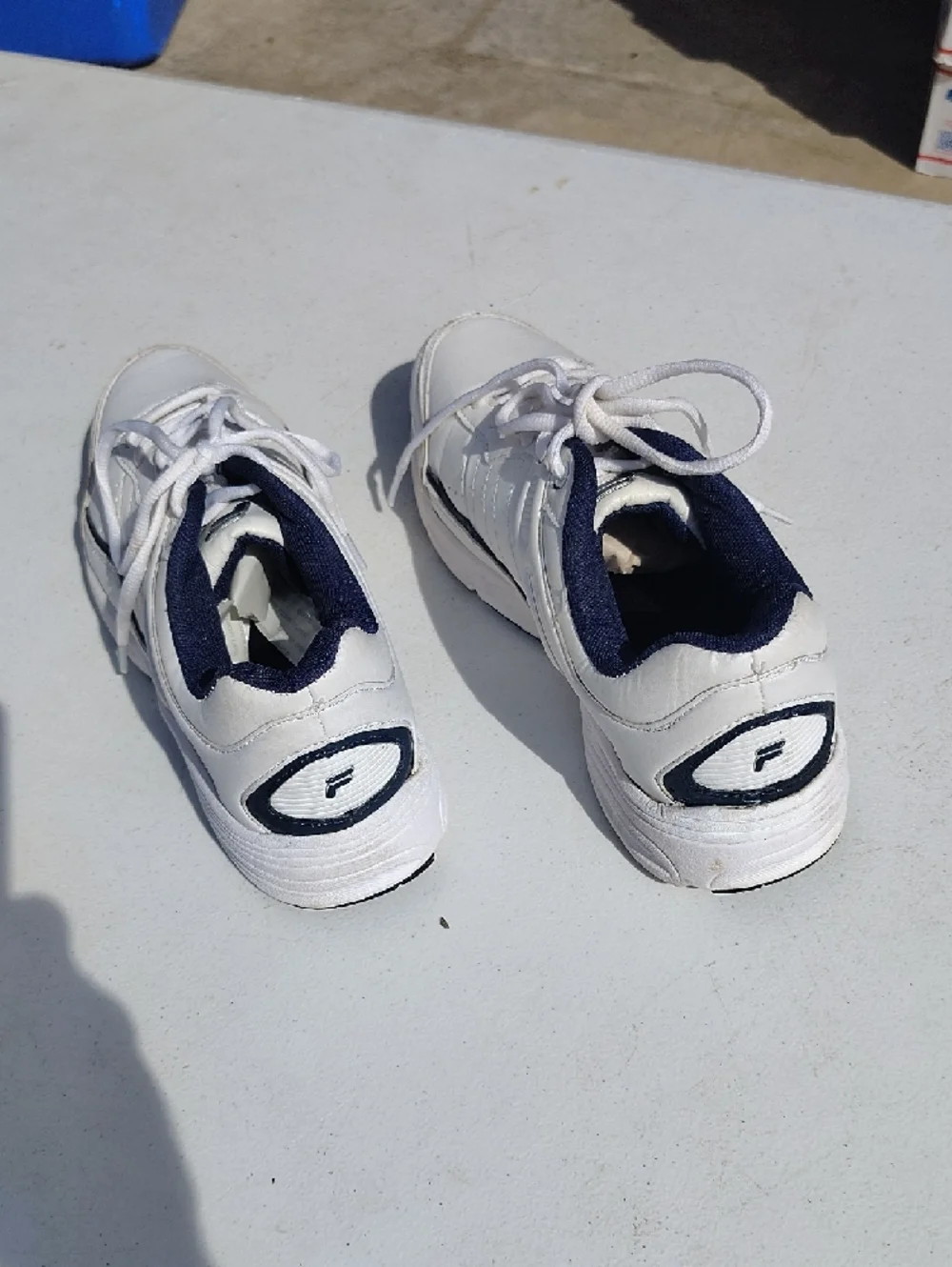 Fila White Sneakers with Navy‎ Blue Interior 1